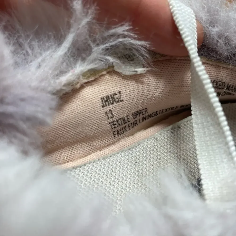 Steve Madden Jhugz Faux Fur Trim Slip-On Slippers Girl's Size 13 Pink Blush